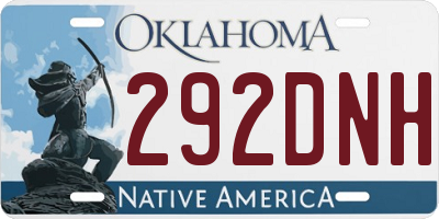OK license plate 292DNH