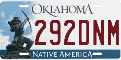 OK license plate 292DNM