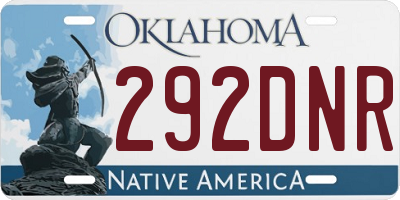 OK license plate 292DNR