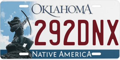 OK license plate 292DNX