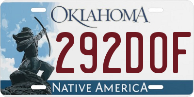 OK license plate 292DOF