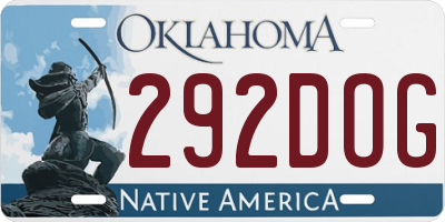 OK license plate 292DOG