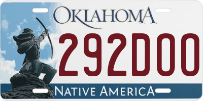 OK license plate 292DOO
