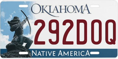 OK license plate 292DOQ