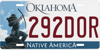 OK license plate 292DOR