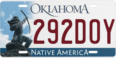 OK license plate 292DOY