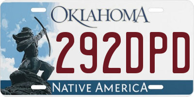 OK license plate 292DPD