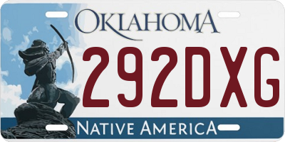 OK license plate 292DXG