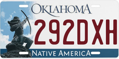 OK license plate 292DXH
