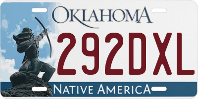 OK license plate 292DXL