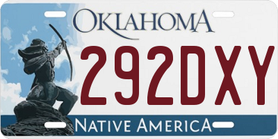 OK license plate 292DXY