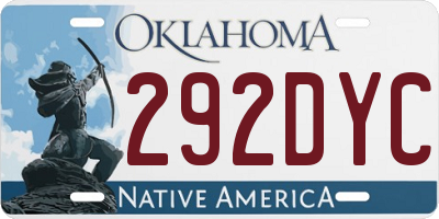OK license plate 292DYC