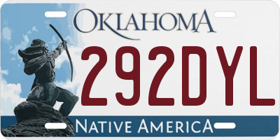 OK license plate 292DYL