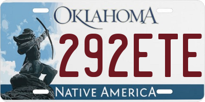 OK license plate 292ETE