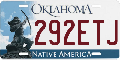 OK license plate 292ETJ