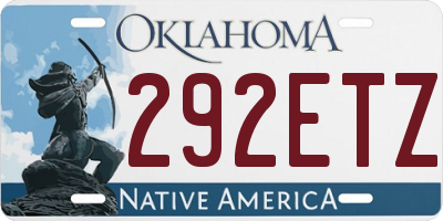 OK license plate 292ETZ
