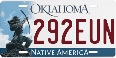 OK license plate 292EUN