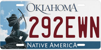 OK license plate 292EWN