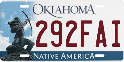 OK license plate 292FAI