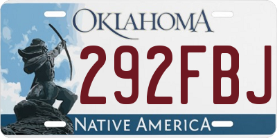 OK license plate 292FBJ