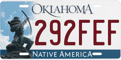OK license plate 292FEF
