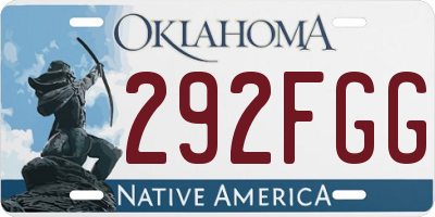 OK license plate 292FGG