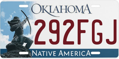 OK license plate 292FGJ