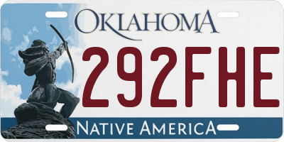 OK license plate 292FHE