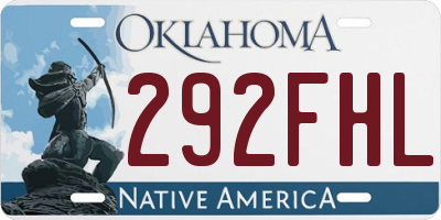 OK license plate 292FHL