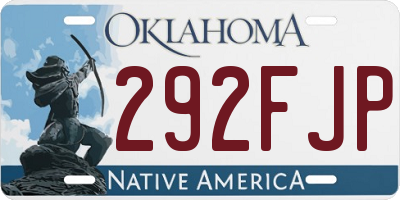 OK license plate 292FJP