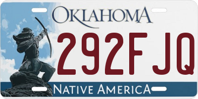 OK license plate 292FJQ