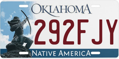 OK license plate 292FJY