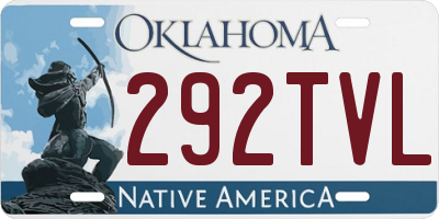 OK license plate 292TVL
