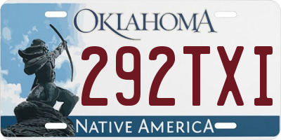 OK license plate 292TXI