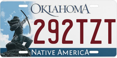 OK license plate 292TZT