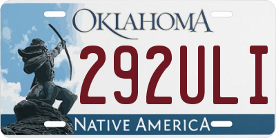 OK license plate 292ULI