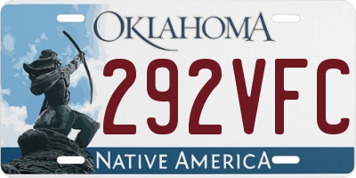 OK license plate 292VFC