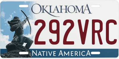 OK license plate 292VRC