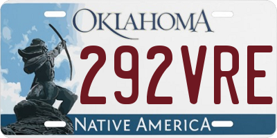 OK license plate 292VRE