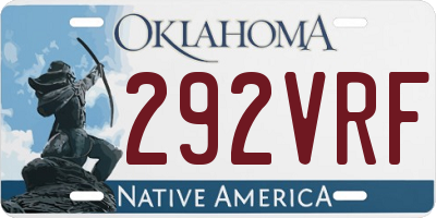 OK license plate 292VRF