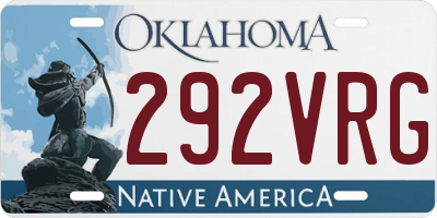 OK license plate 292VRG