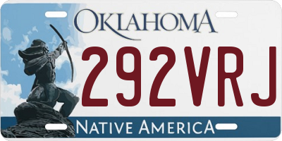 OK license plate 292VRJ