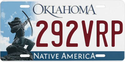 OK license plate 292VRP