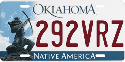 OK license plate 292VRZ