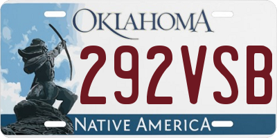 OK license plate 292VSB
