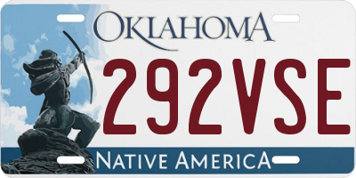 OK license plate 292VSE