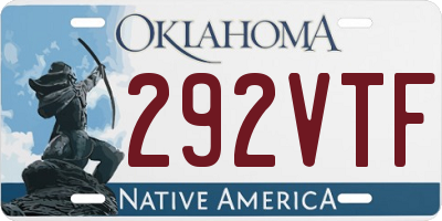 OK license plate 292VTF