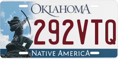 OK license plate 292VTQ