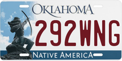 OK license plate 292WNG