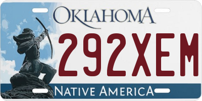 OK license plate 292XEM